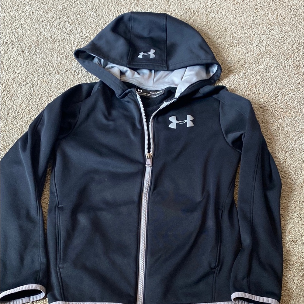 Under Armour YM Kids' Black Hooded Jacket